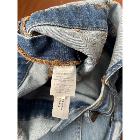 Madewell Skinny Overalls Raw Hem Denim Overalls Medium Blue Wash Size XS H5926 - Picture 4 of 11